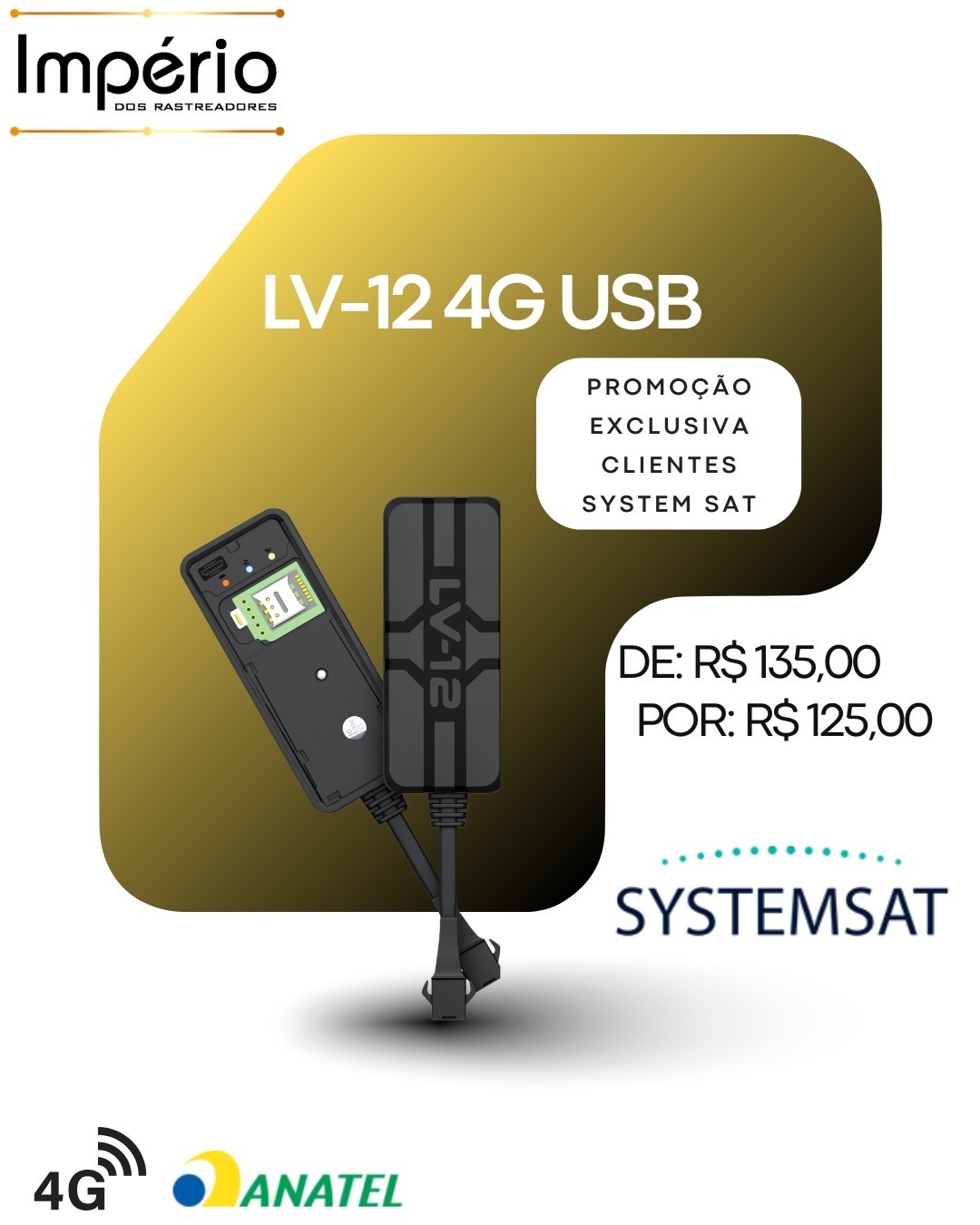 RASTREADOR LV 12 4G/ USB