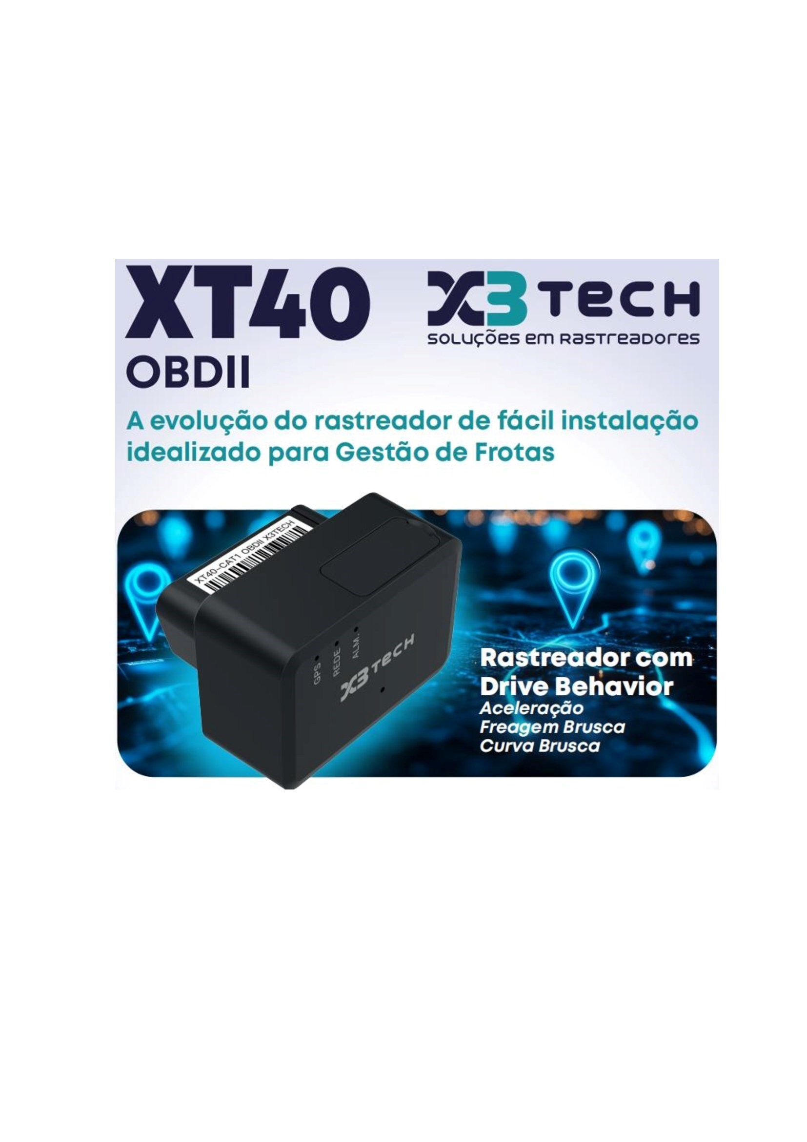 Rastreador XT40 OBDII 4G/2G X3TECH